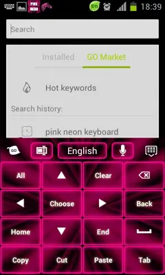 Pink Neon Keyboard GO android App screenshot 0