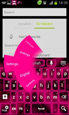 Pink Neon Keyboard GO android App screenshot 3