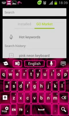 Pink Neon Keyboard GO android App screenshot 4